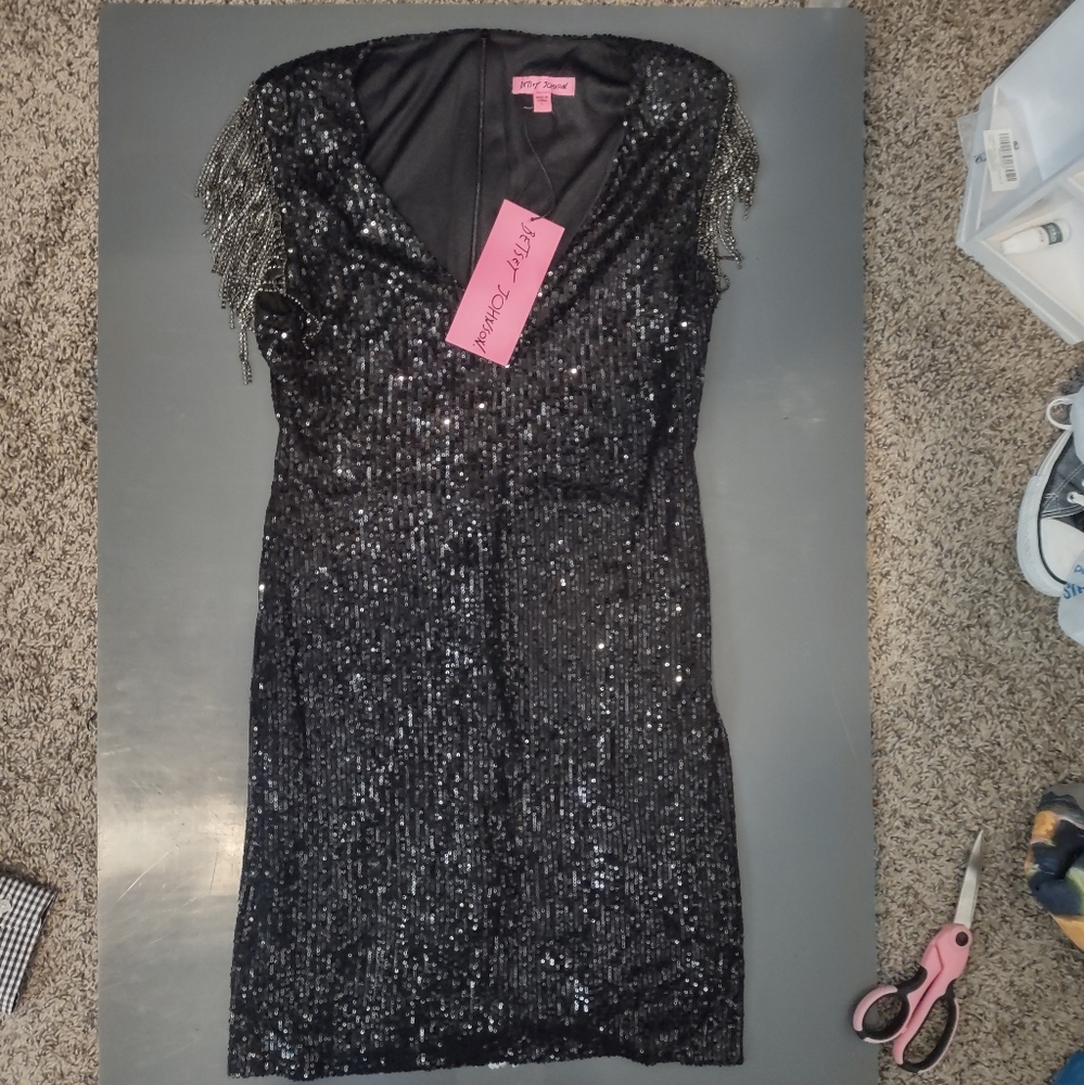 NWT Betsey Johnson L sequin dress